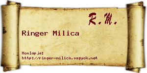 Ringer Milica névjegykártya